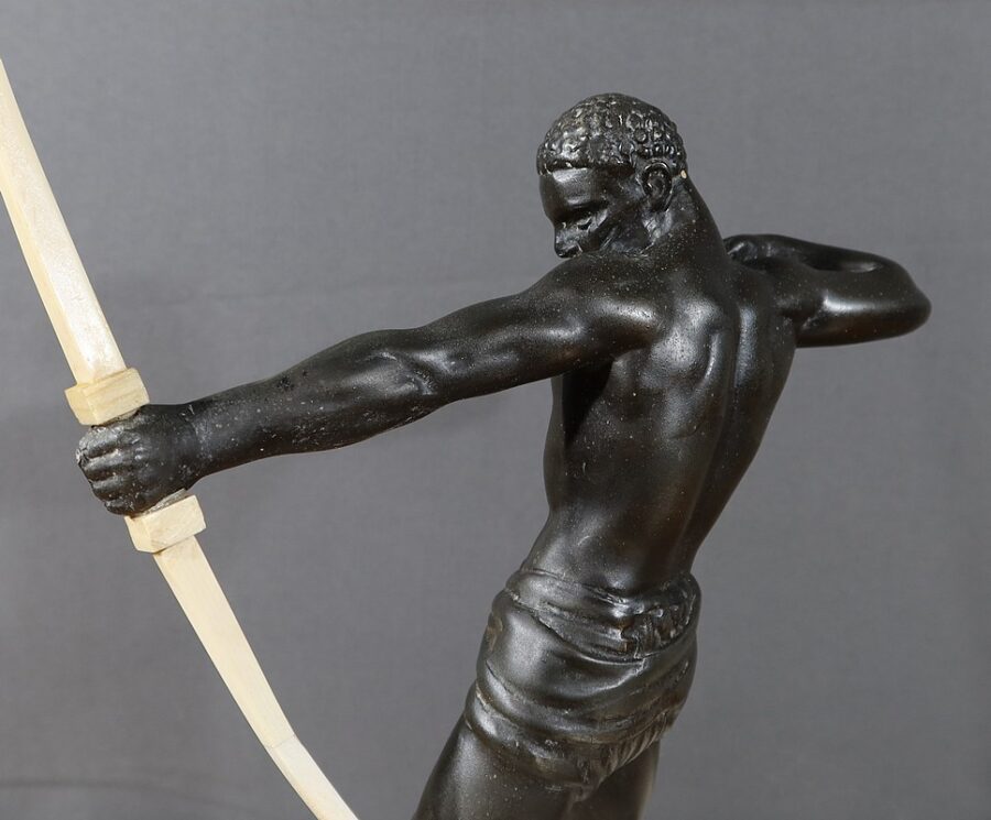 Sculpture en Régule, "L'Archer Nubien" - 1930 – Image 11