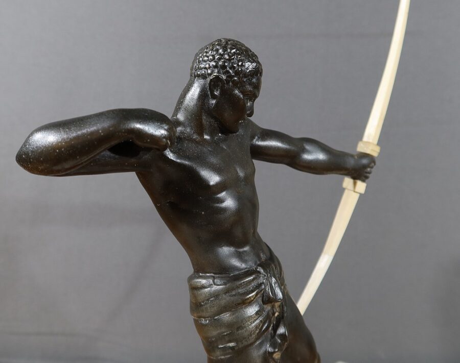 Sculpture en Régule, "L'Archer Nubien" - 1930 – Image 18