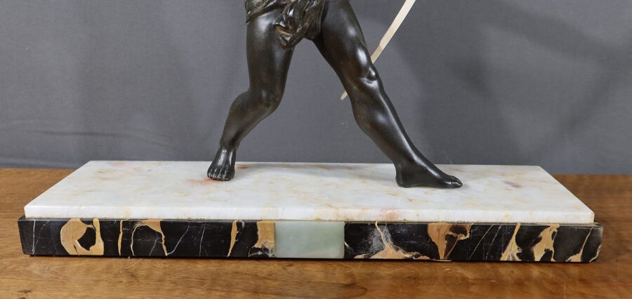 Sculpture en Régule, "L'Archer Nubien" - 1930 – Image 6