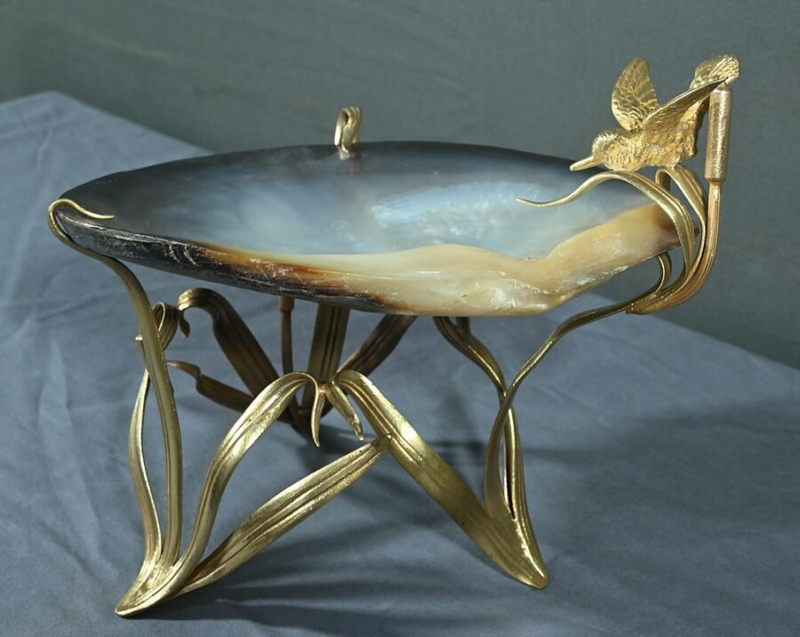 Rare Vide Poche Coquillage Nacré et Bronze doré, Art Nouveau - Fin XIXe – Image 4