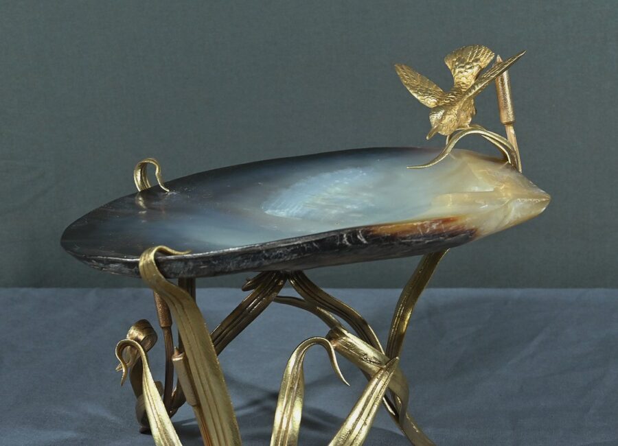 Rare Vide Poche Coquillage Nacré et Bronze doré, Art Nouveau - Fin XIXe – Image 5