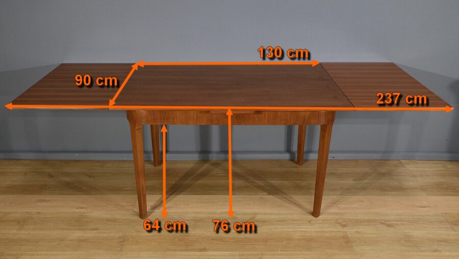 Table à rallonges Scandinave en Teck - 1960 – Image 12