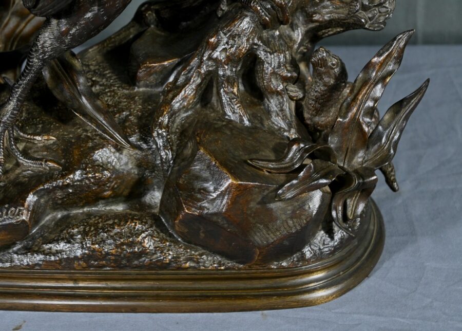 Bronze "Le Faisan et la Belette" de J. Moigniez - Fin XIXe – Image 6