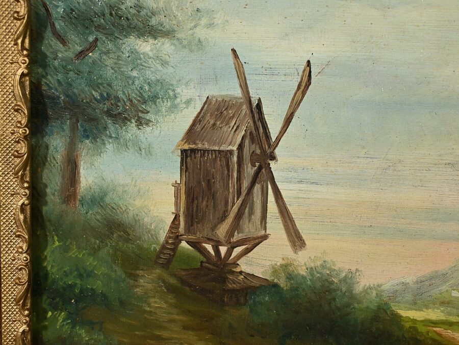 Huile sur Toile "Le Moulin" de N. Okolowicz - Début XXe – Image 5