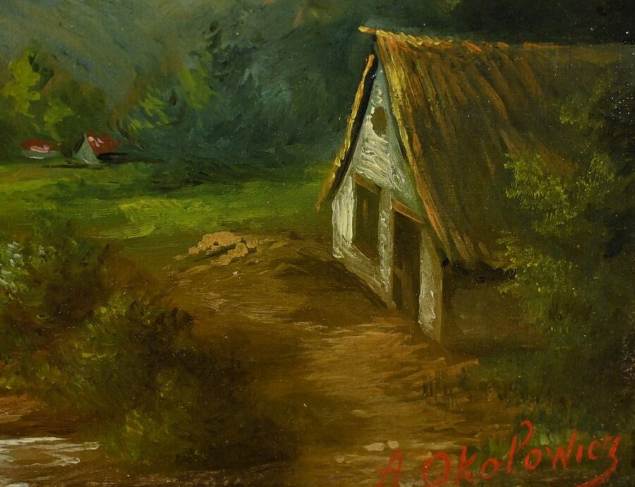 Huile sur Toile "Le Moulin" de N. Okolowicz - Début XXe – Image 8